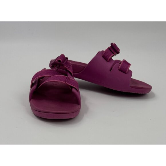 Chaco Kids Chillos Outskirt Fuchsia Slide Sandals K5 Durable Rubber Sole Casual - Picture 2 of 10